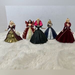 Vintage Hallmark Holiday Barbie Christmas ornaments from ‘96, ‘97, ‘98, ‘99, ‘02